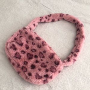 Pink Cheetah Print Fur Bag